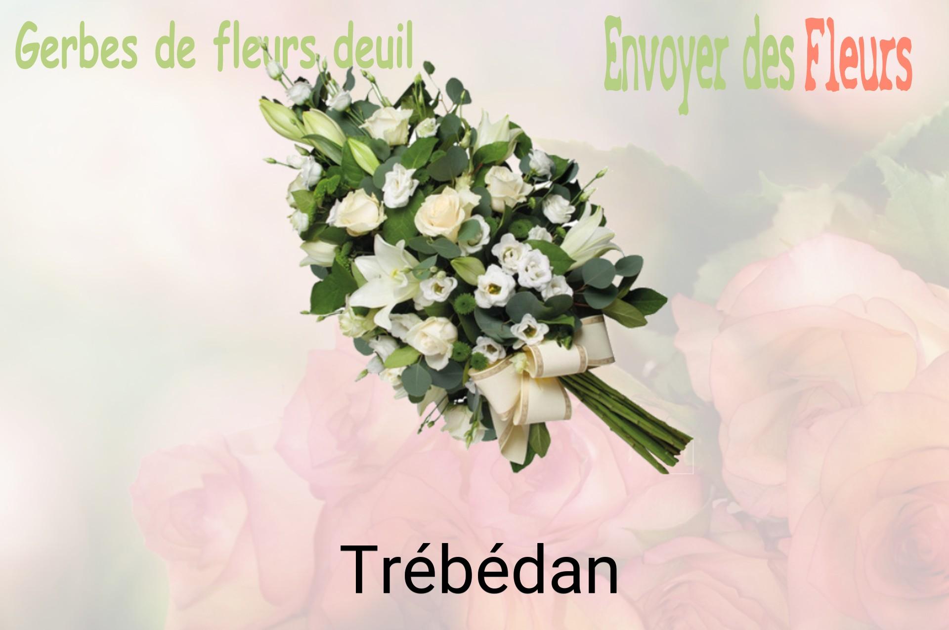 Gerbe de fleurs de deuil livrée à Trébédan